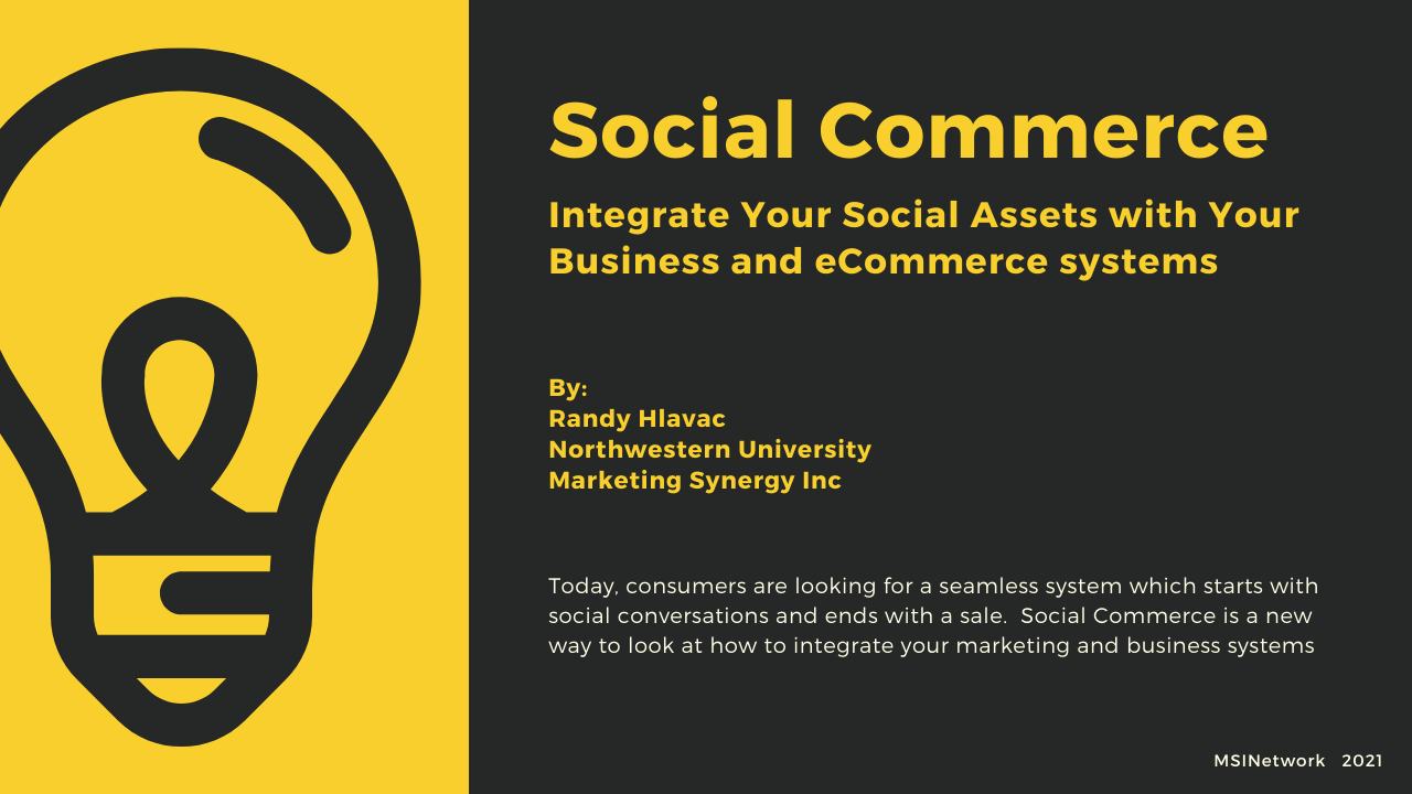 Social Commerce Social Media Marketing Marketing Synergy MSI